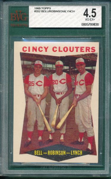 1960 Topps (3) Card Lot BVG W/Frank Howard, Rookie