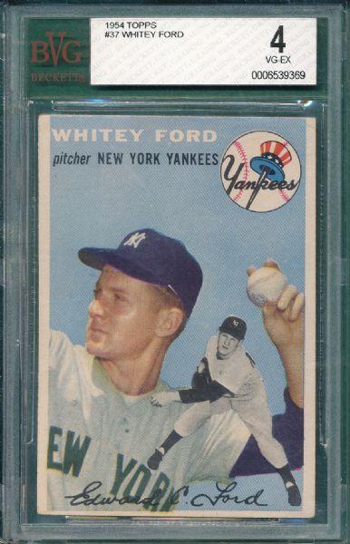 1954 Topps #37 Whitey Ford BVG 4