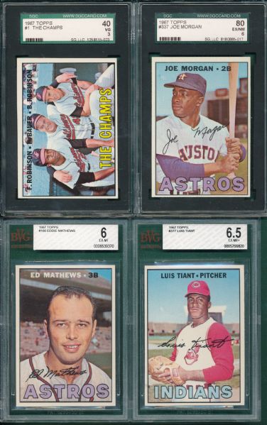 1967 Topps Lot of (6) W/Mays, McCovey SGC & BVG