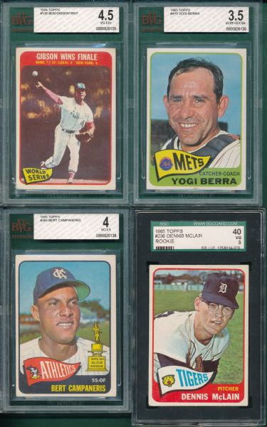 1965 Topps Lot of (6) W/Berra SGC, PSA & BVG