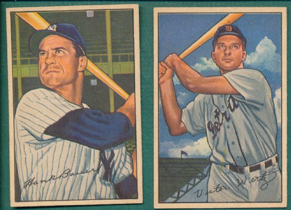 1952 Bowman Lot of (20) W/ Bauer & High Numbers