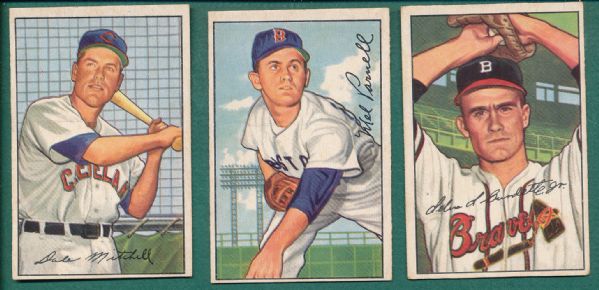 1952 Bowman Lot of (20) W/ Bauer & High Numbers