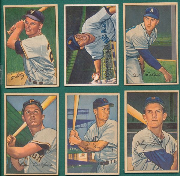 1952 Bowman Lot of (20) W/ Bauer & High Numbers