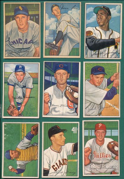 1952 Bowman Lot of (20) W/ Bauer & High Numbers