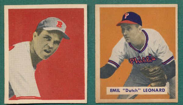 1949 Bowman (20) Card Lot W/Leonard