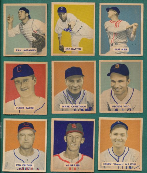 1949 Bowman (20) Card Lot W/Leonard