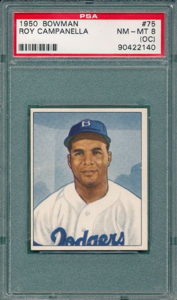 1950 Bowman #75 Roy Campanella PSA 8 (OC)