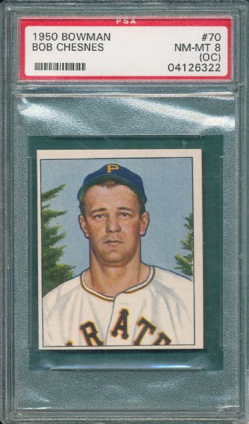 1950 Bowman #070 Bob Chesnes PSA 8 (OC)