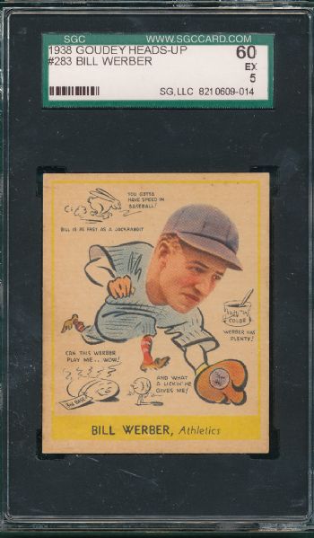 1938 Goudey Heads-Up #283 Bill Werber SGC 60