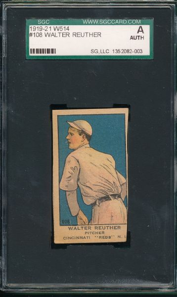 1919-21 W514 Thomas & Reuther (2) Card Lot SGC 