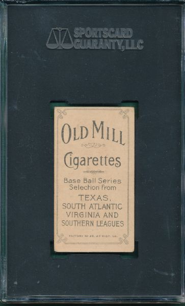 1909-1911 T206 Fritz, Old Mill Cigarettes SGC 40 *Southern League*