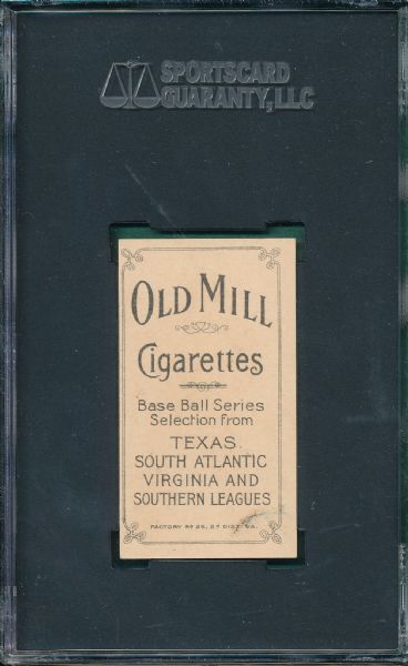 1909-1911 T206 Smith, Sid, Old Mill Cigarettes SGC 45 *Southern League*