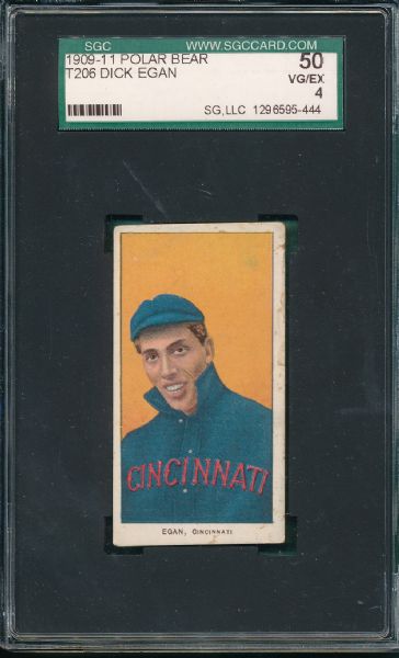 1909-1911 T206 Egan, Polar Bear Tobacco SGC 50