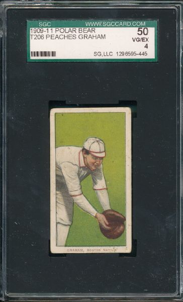 1909-1911 T206 Graham, Peaches, Polar Bear Tobacco SGC 50