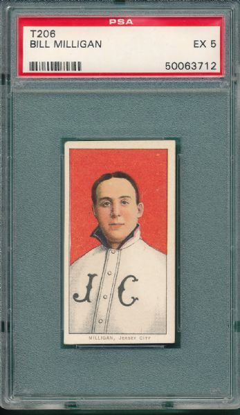 1909-1911 T206 Milligan, Piedmont Cigarettes PSA 5