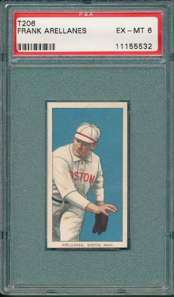 1909-1911 T206 Arellanes, Piedmont Cigarettes PSA 6