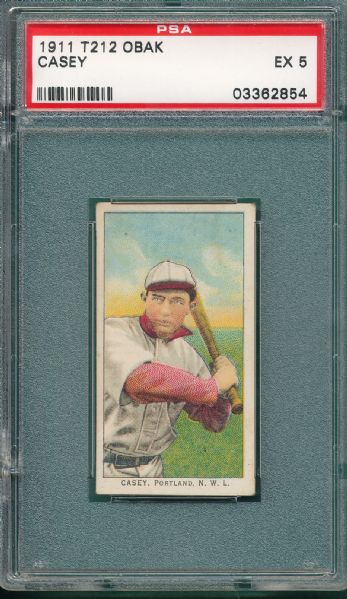 1911 T212-3 Casey Obak Cigarettes PSA 5 *Highest PSA*