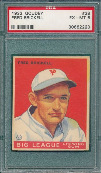 1933 Goudey #38 Fred Brickell PSA 6