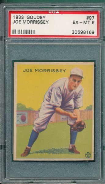 1933 Goudey #97 Joe Morrissey PSA 6