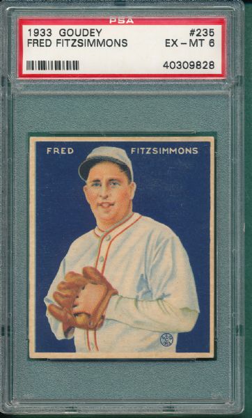 1933 Goudey #235 Fred Fitzsimmons PSA 6