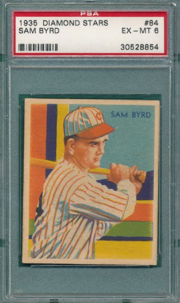 1934-36 Diamond Stars #84 Sam Byrd PSA 6