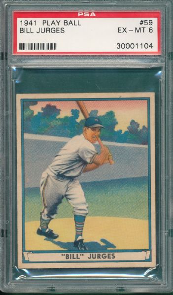 1941 Play Ball #59 Bill Jurges PSA 6