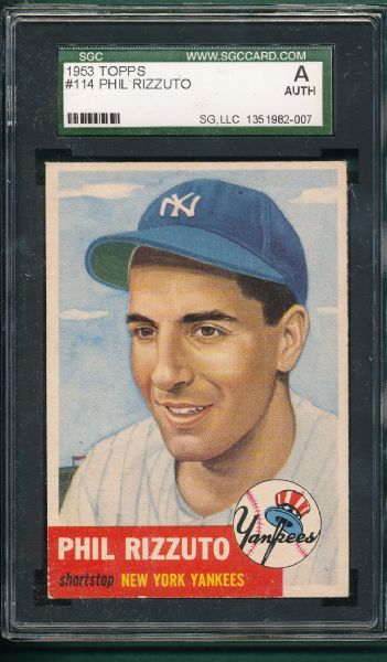 1953 Topps #114 Phil Rizzuto SGC Auth