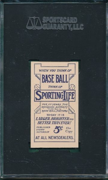 1910-11 M116 Larry Doyle, Sporting Life SGC Auth *NRMT Appearance*