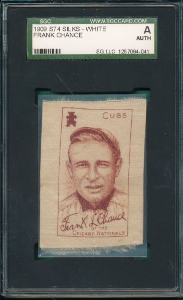 1909 S74 Frank Chance Silk SGC Auth