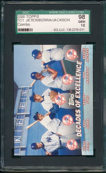 2000 Topps TC1 Decades of Excellence W/Berra SGC 98