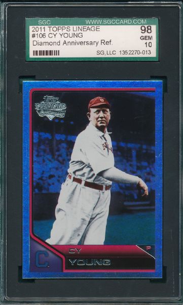 2011 Topps Lineage #106 Cy Young, Refractor SGC 98