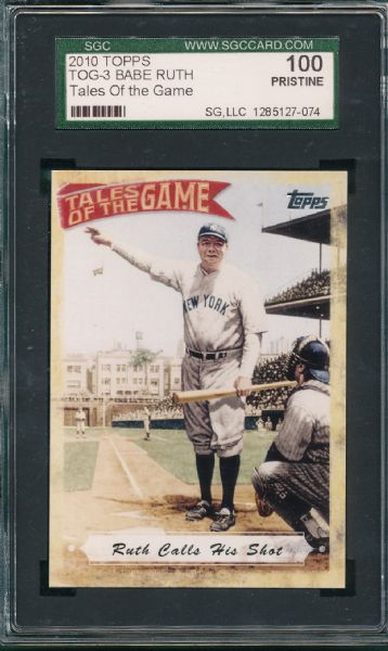 2010 Topps TOG-3 Babe Ruth SGC 100 *Pristine*