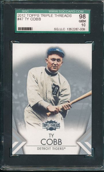 2012 Topps Triple Threads #47 Ty Cobb SGC 98