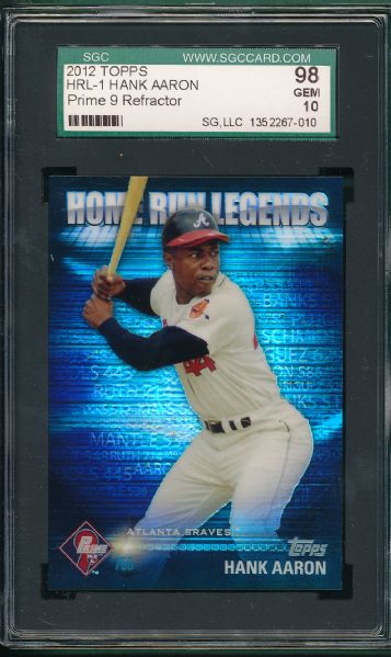 2012 Topps HRL-1 Hank Aaron SGC 98 *Refractor*