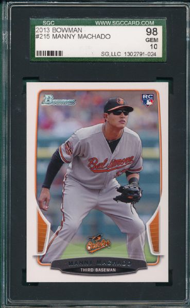 2013 Bowman #215 Manny Machado SGC 98