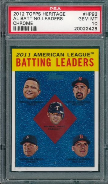 2012 Topps Heritage #HP92 AL Batting Leaders PSA 10 *Chrome*