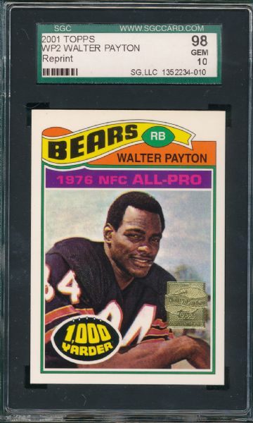 2001 Topps WP2 Walter Payton SGC 98