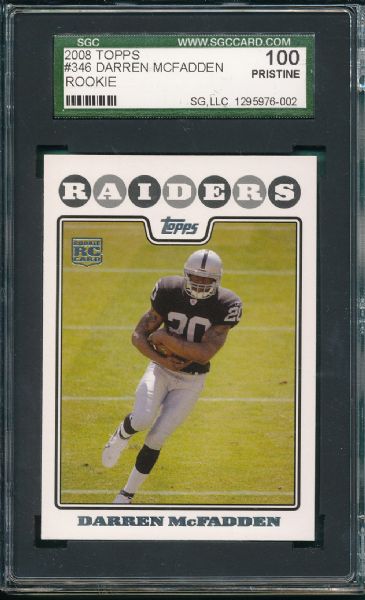 2008 Topps #346 Darren McFadden SGC 100 *Rookie* *1/1*