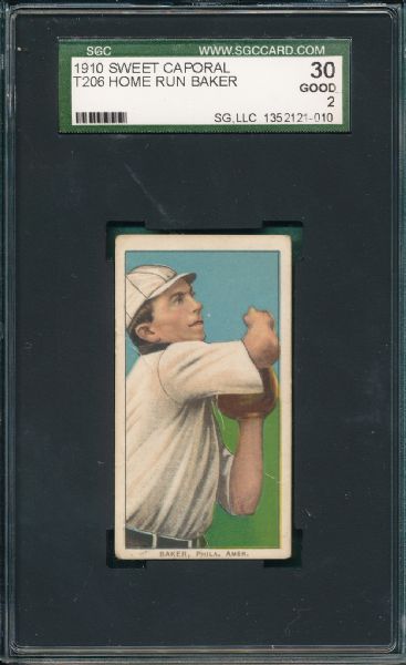 1909-1911 T206 Baker, Sweet Caporal Cigarettes SGC 30 