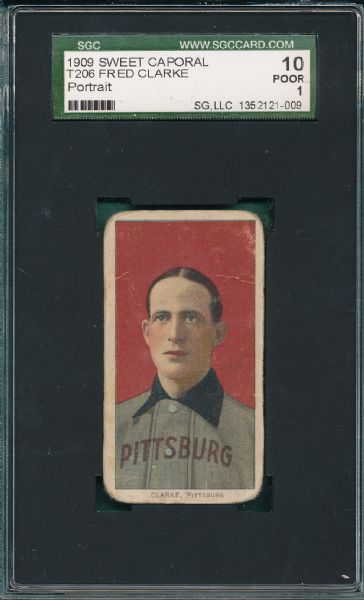 1909-1911 T206 Clarke, Portrait, Sweet Caporal Cigarettes SGC 10 