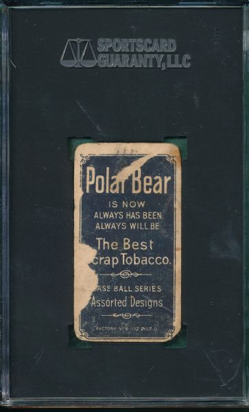 1909-1911 T206 Jennings, One Hand, Polar Bear Tobacco SGC 10