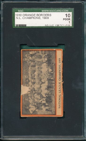 1910 Orange Border NL Champions, 1909, SGC 10 *Honus Wagner*