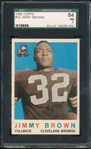 1959 Topps FB #10 Jimmy Brown SGC 84