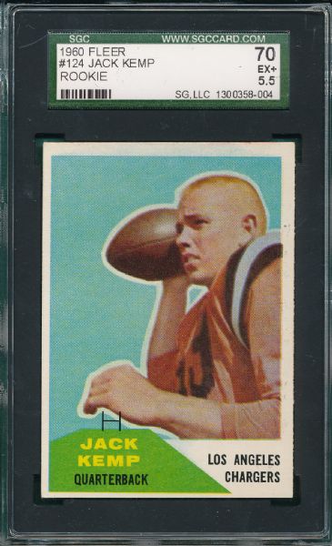 1960 Fleer #124 Jack Kemp SGC 70 *Rookie*