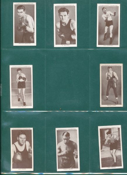 1938 Churchman's Boxing Personalities Lot of (66) *Near Complete Set 46/50*