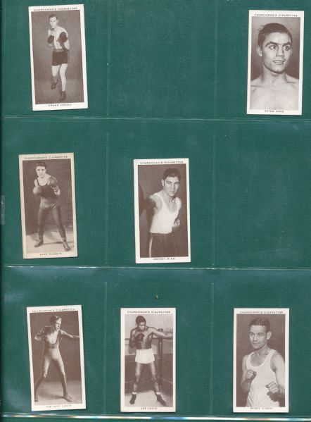 1938 Churchman's Boxing Personalities Lot of (66) *Near Complete Set 46/50*