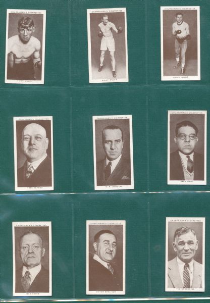 1938 Churchman's Boxing Personalities Lot of (66) *Near Complete Set 46/50*