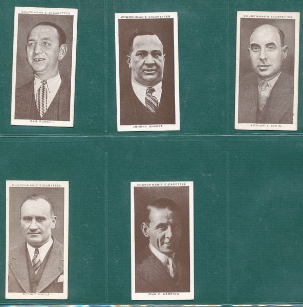 1938 Churchman's Boxing Personalities Lot of (66) *Near Complete Set 46/50*