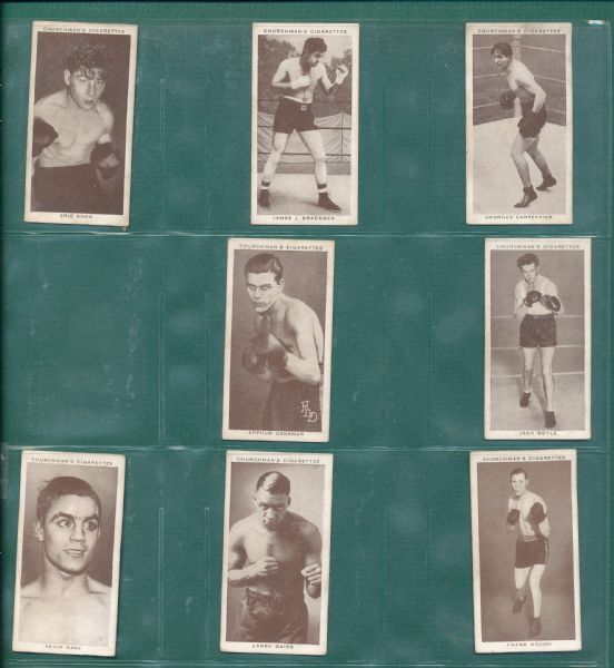 1938 Churchman's Boxing Personalities Lot of (66) *Near Complete Set 46/50*