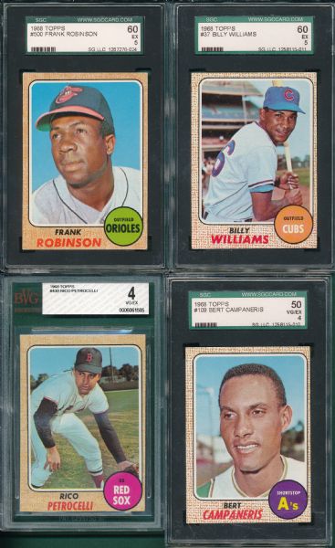 1968 Topps (6) Card Lot, HOFers W/ F. Robinson SGC